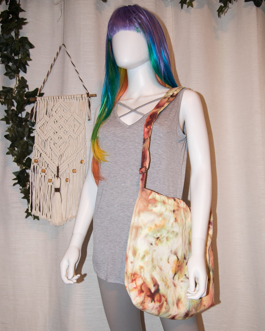 Shoulder Bag - Rust Orange, Green