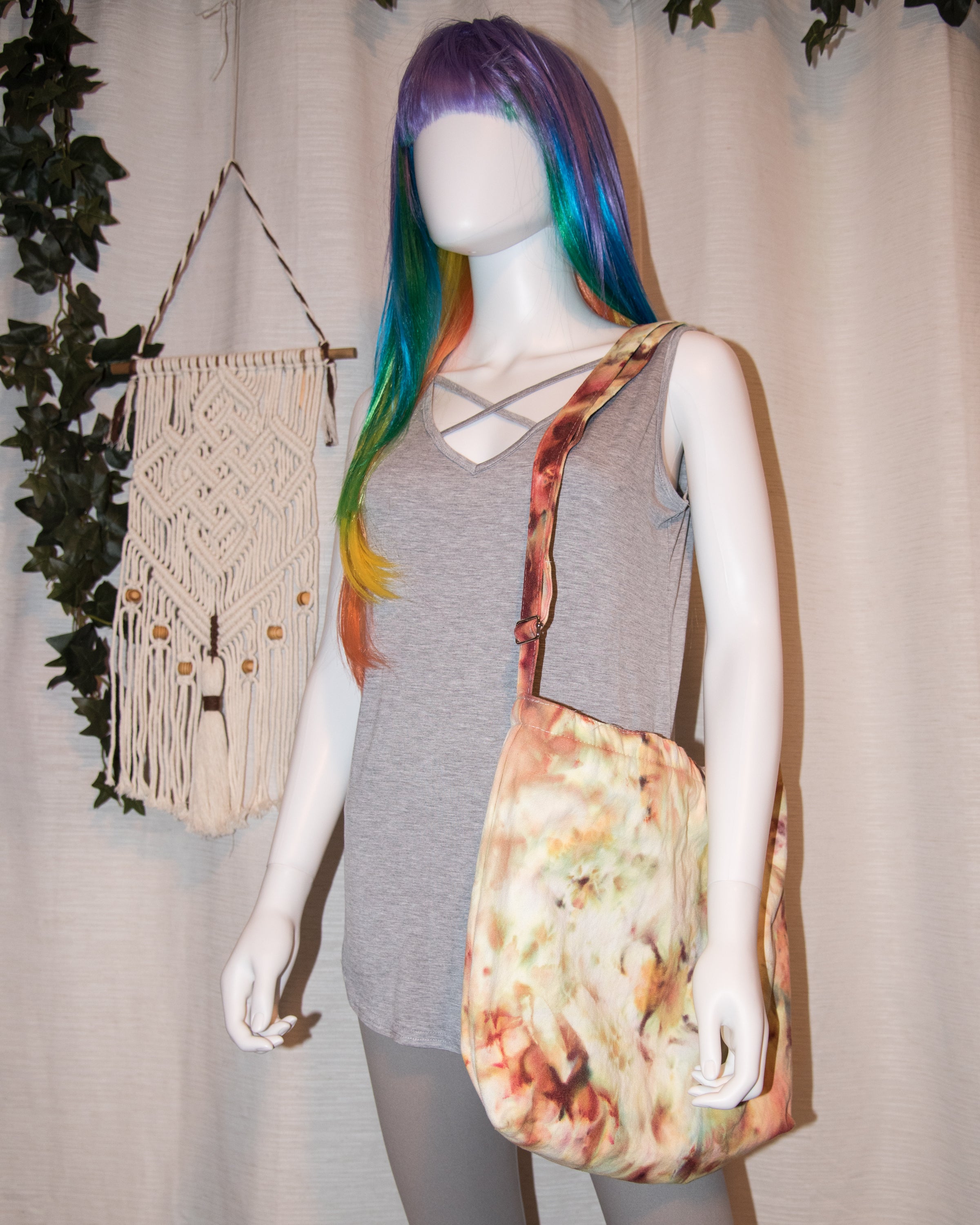 Shoulder Bag - Rust Orange, Green