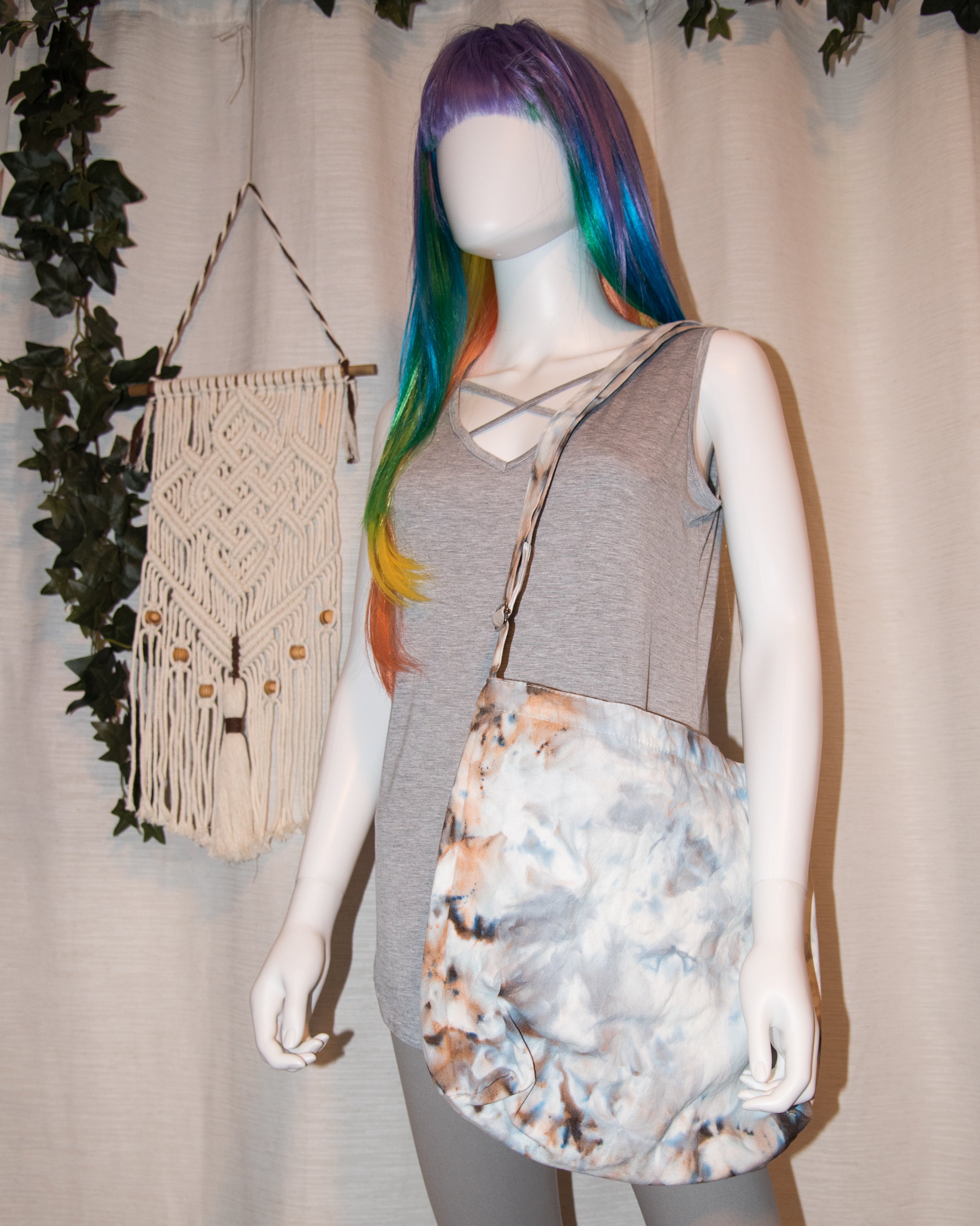 Shoulder Bag - Gray, Brown