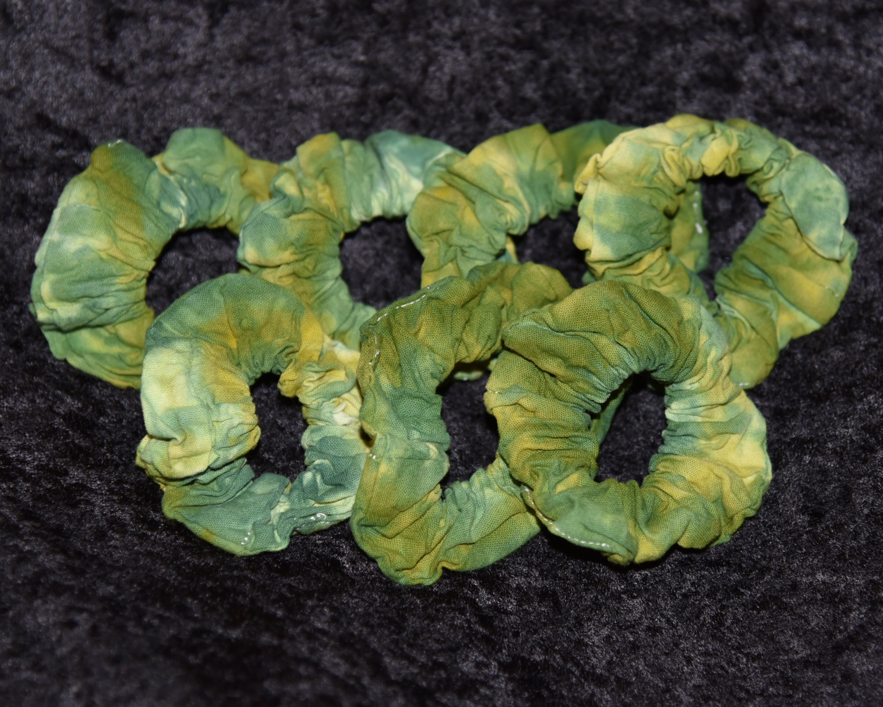 Hair Scrunchies - Green Yellow