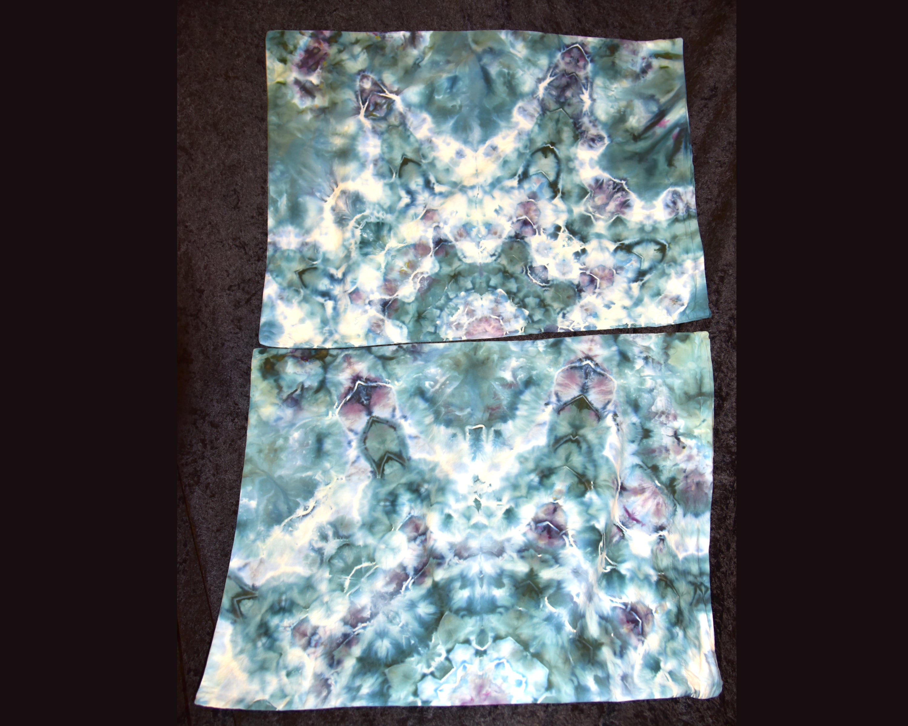 Green and Purple pillow case set