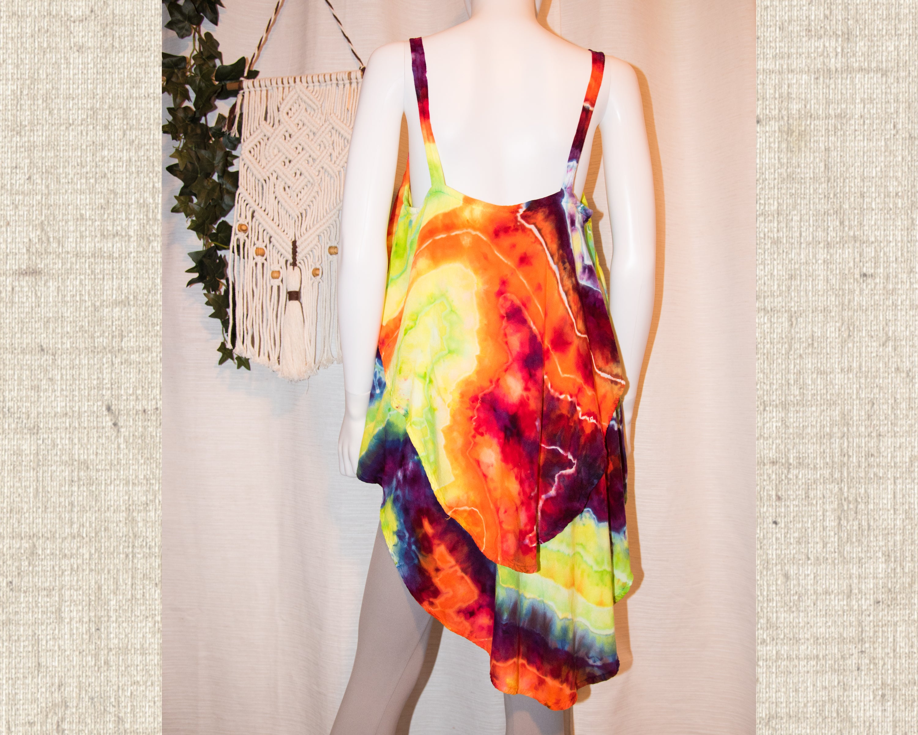 Medium - Double Layered Hi-Lo Camisole - Rainbow Geode