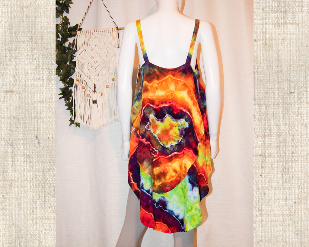 Large - Double Layered Hi-Lo Camisole - Rainbow Geode