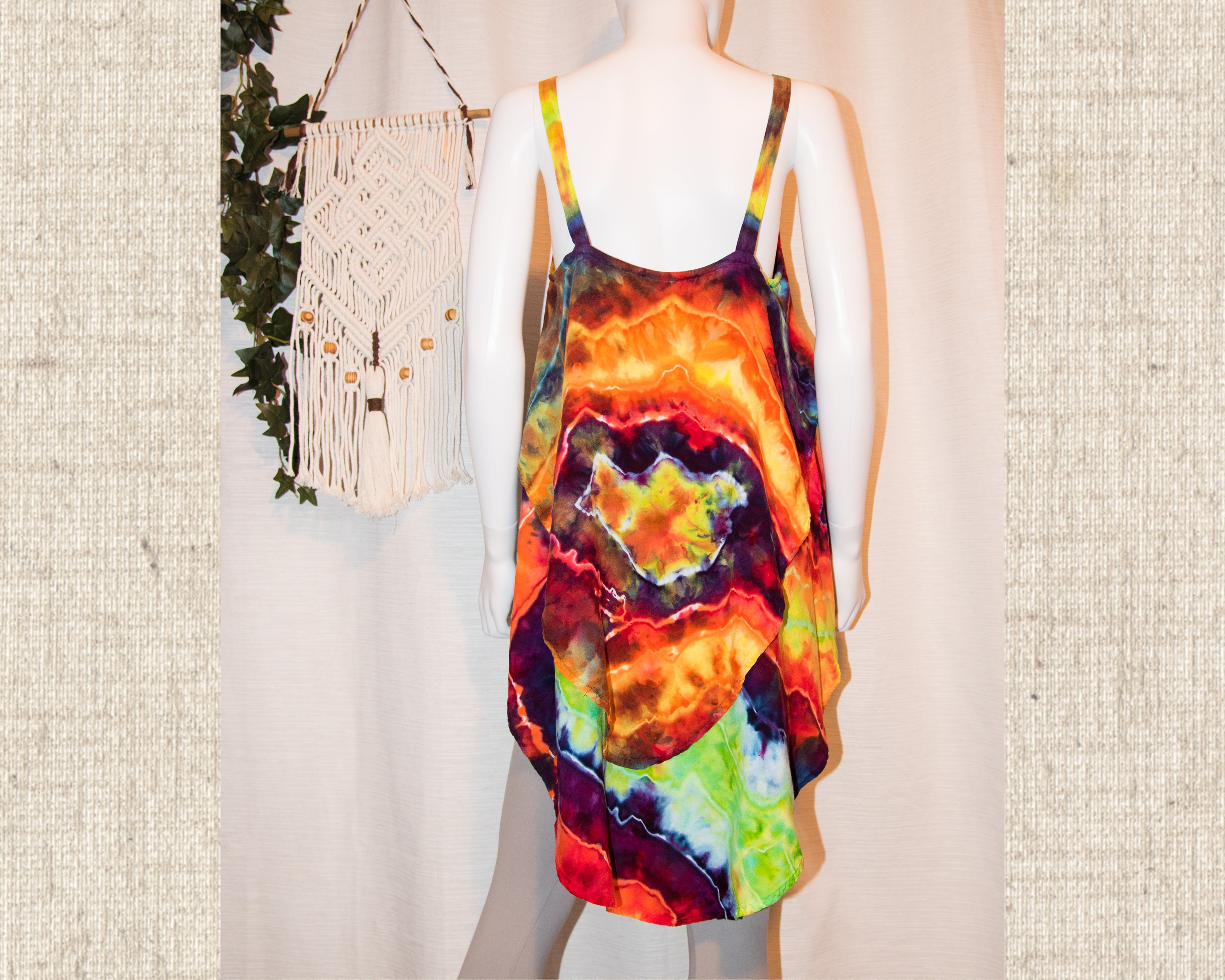Large - Double Layered Hi-Lo Camisole - Rainbow Geode