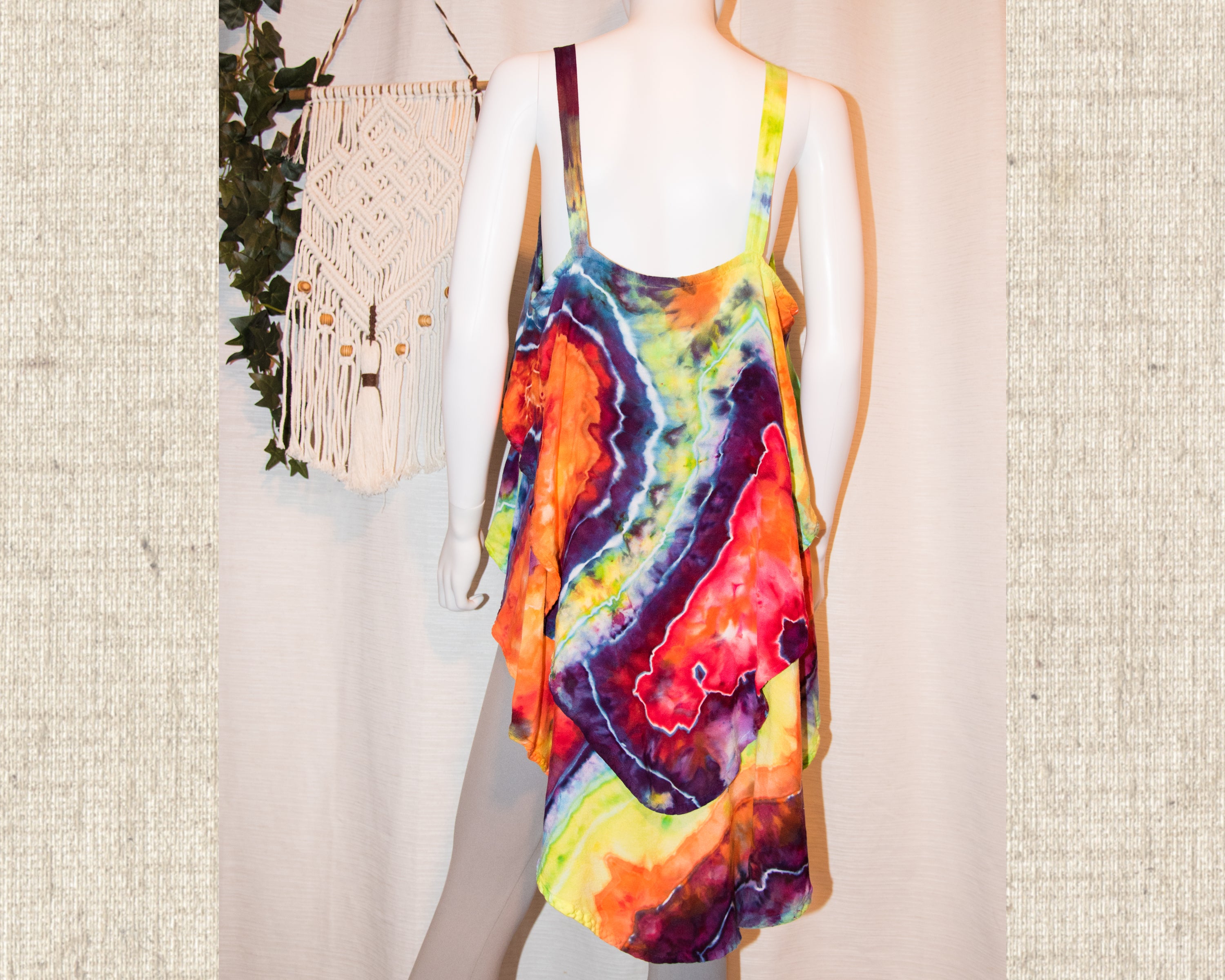 Extra Large - Double Layered Hi-Lo Camisole - Rainbow Geode