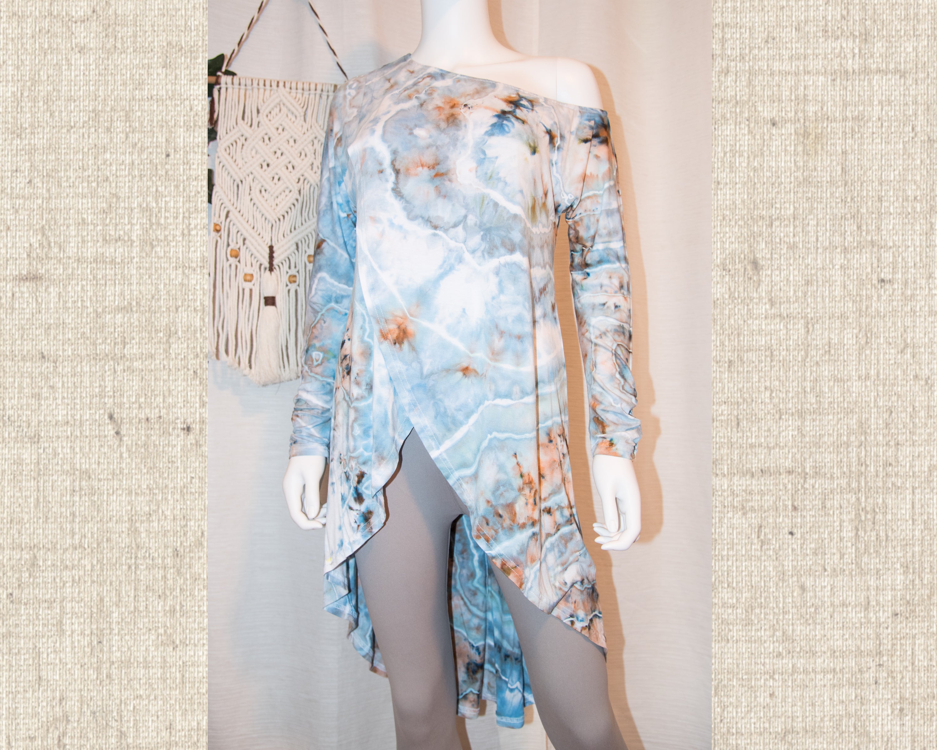 Small - One Shoulder High-Low Asymmetrical Rayon Shirt