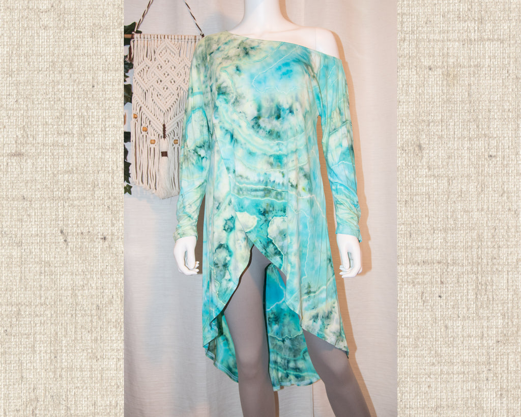 Large - One Shoulder High-Low Asymmetrical Rayon Shirt