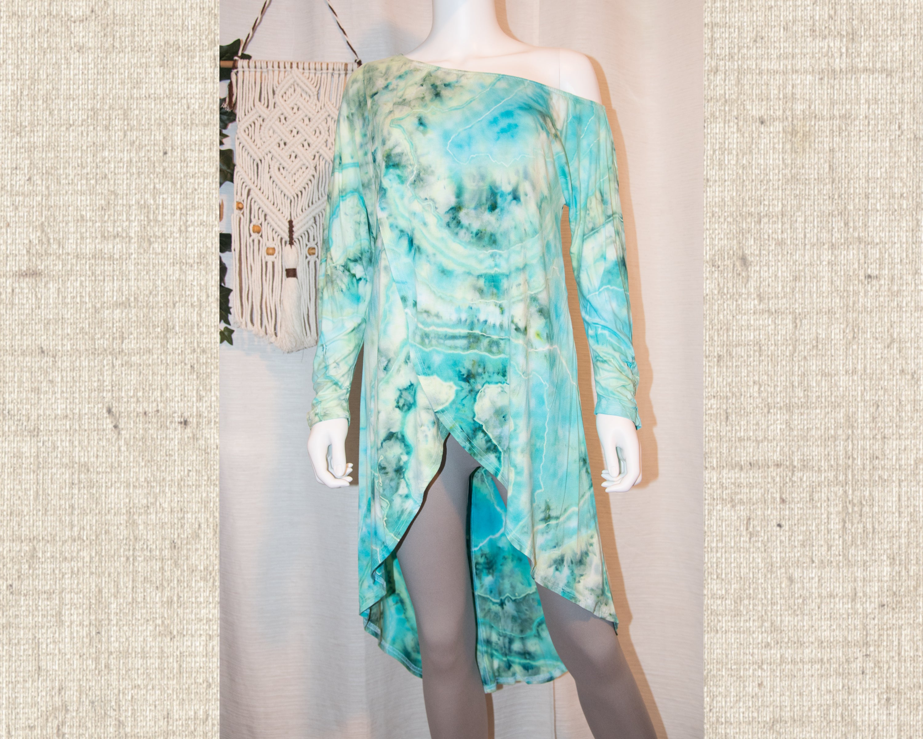 Large - One Shoulder High-Low Asymmetrical Rayon Shirt