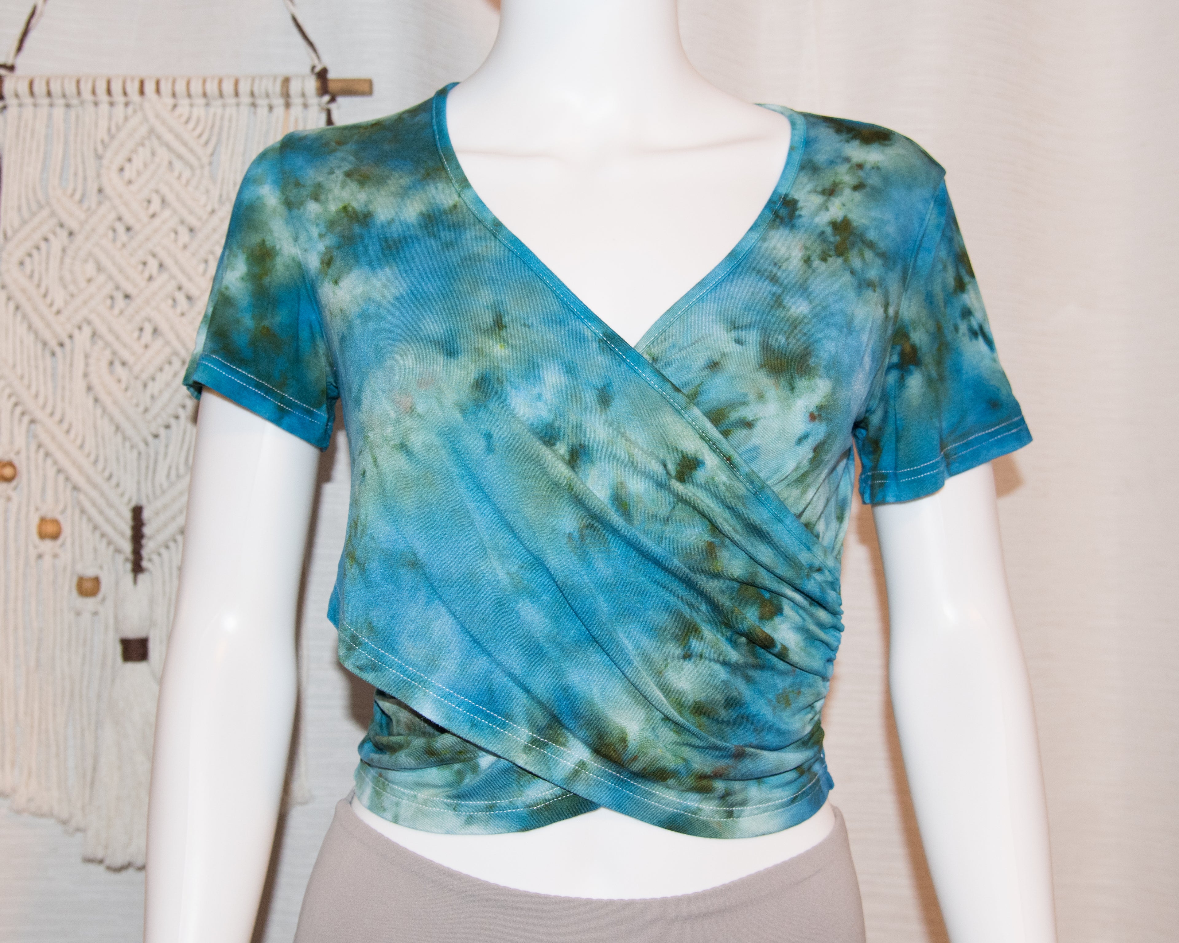 Crop Top - M - Blue Green