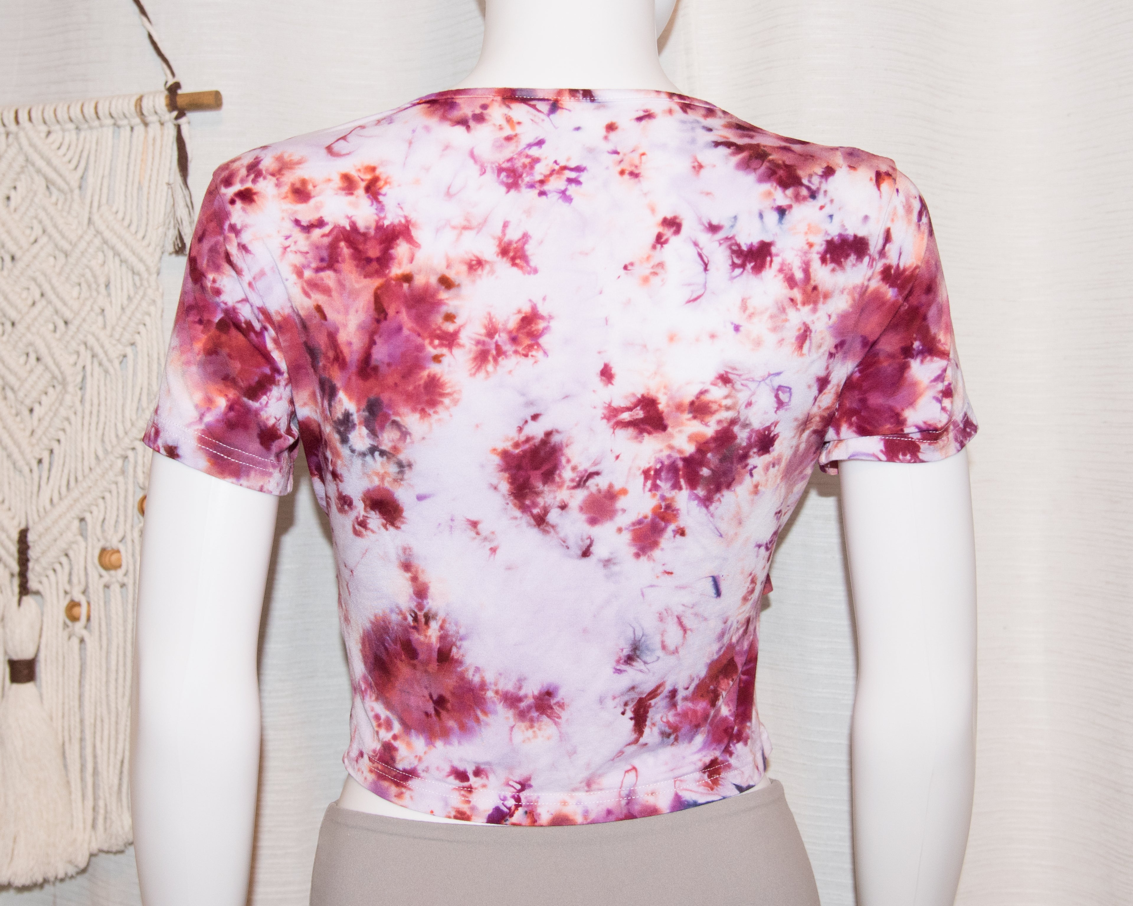 Cross-Front Crop Top - L - Wine