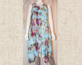 M - Short Rayon Dress - Multicolor (Blue)