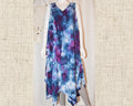 3XL - Short Rayon Dress - Purple Blue