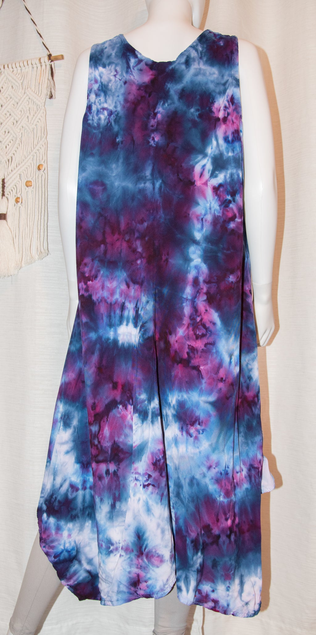 3XL - Short Rayon Dress - Purple Blue