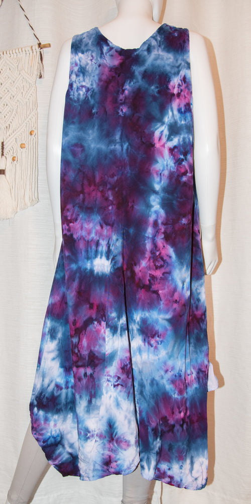 3XL - Short Rayon Dress - Purple Blue