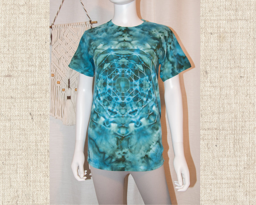 Small (adult) - T-Shirt - Blue Green Mandala