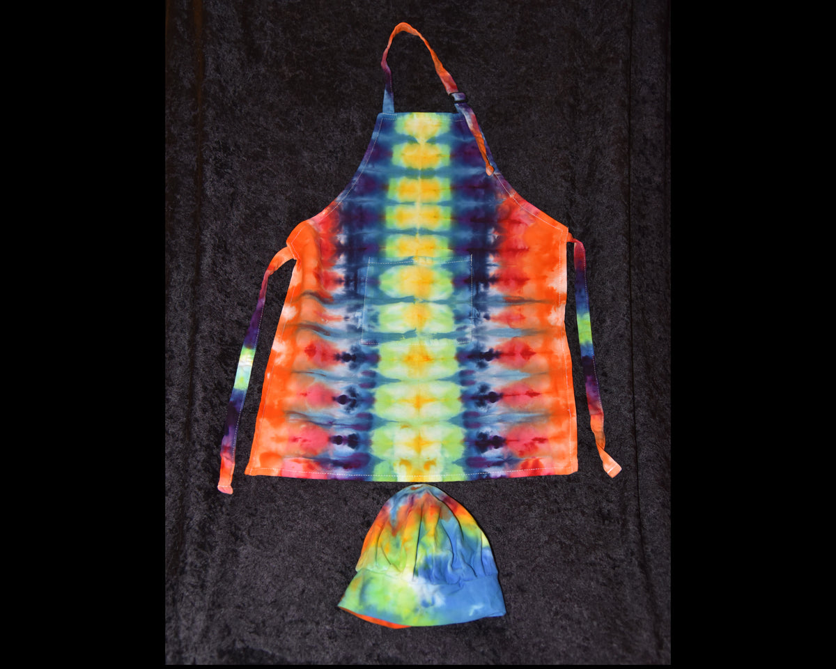 Youth Apron with Chef Hat - Rainbow colors