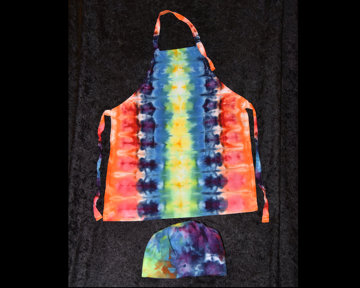 Youth Apron with Chef Hat - Rainbow colors