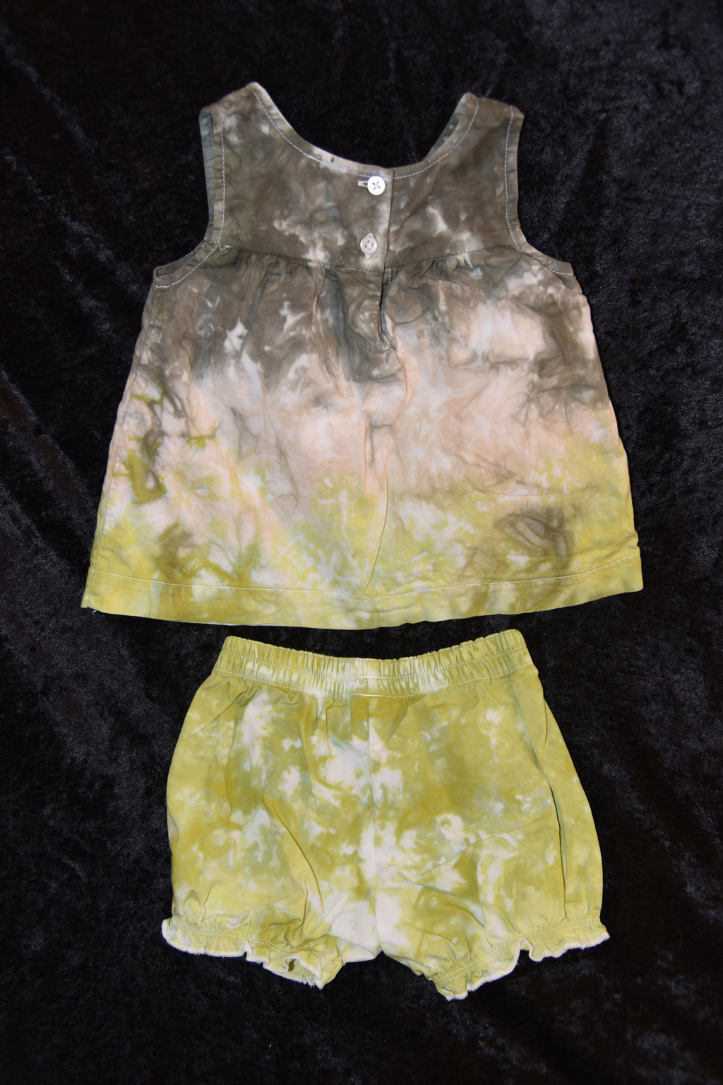 12 mo. Tank Dress and Bloomers set - Light/Dark Green, Tan