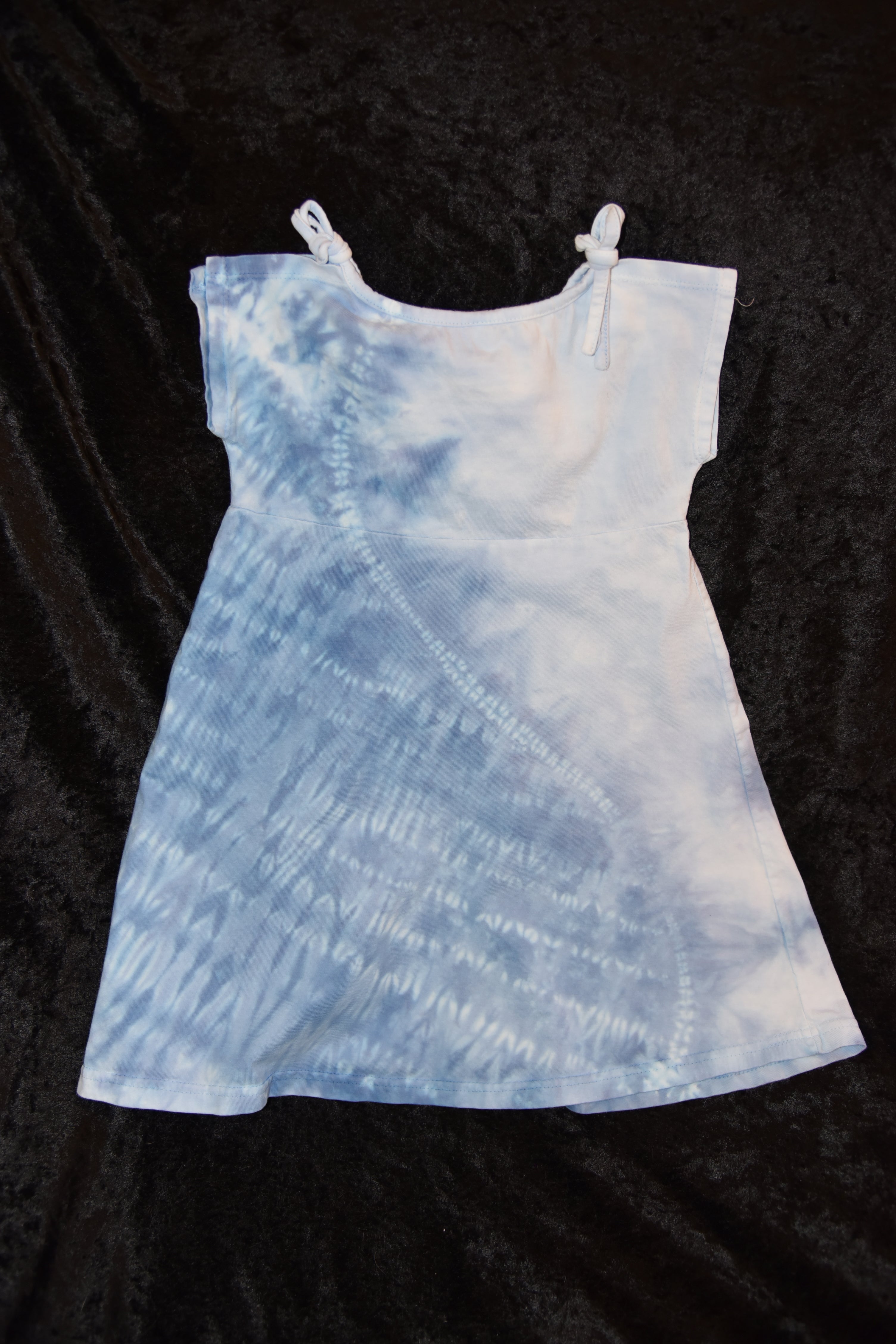 Split sleeve tie-dye dress (4) - Blue