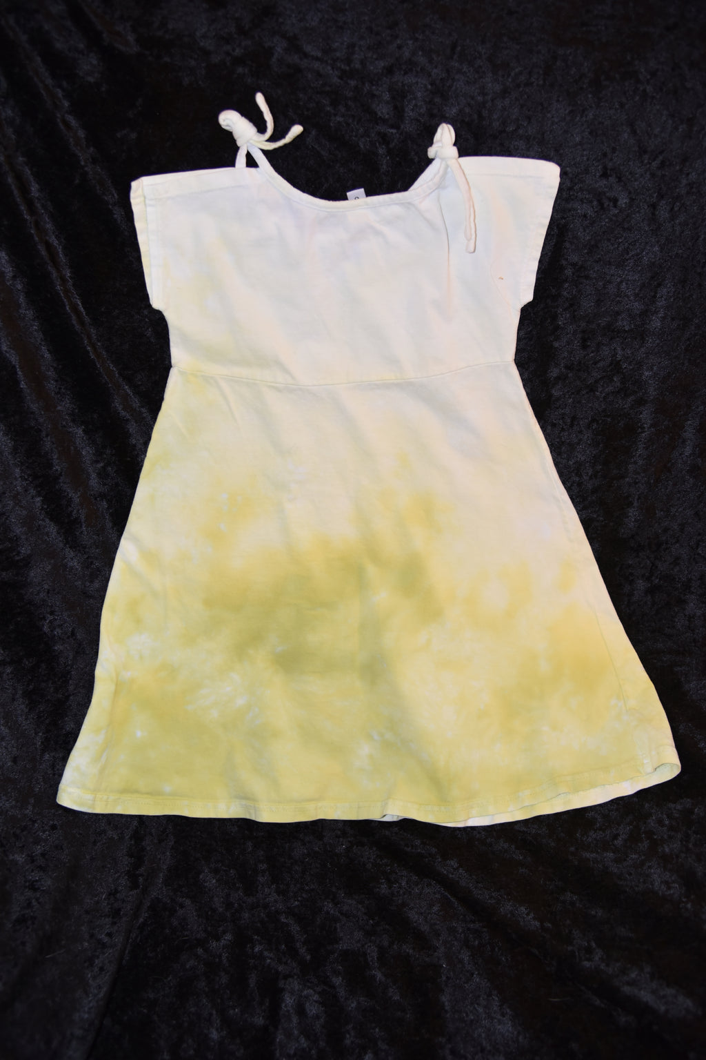 Split sleeve tie-dye dress (Youth 6) - Yellow