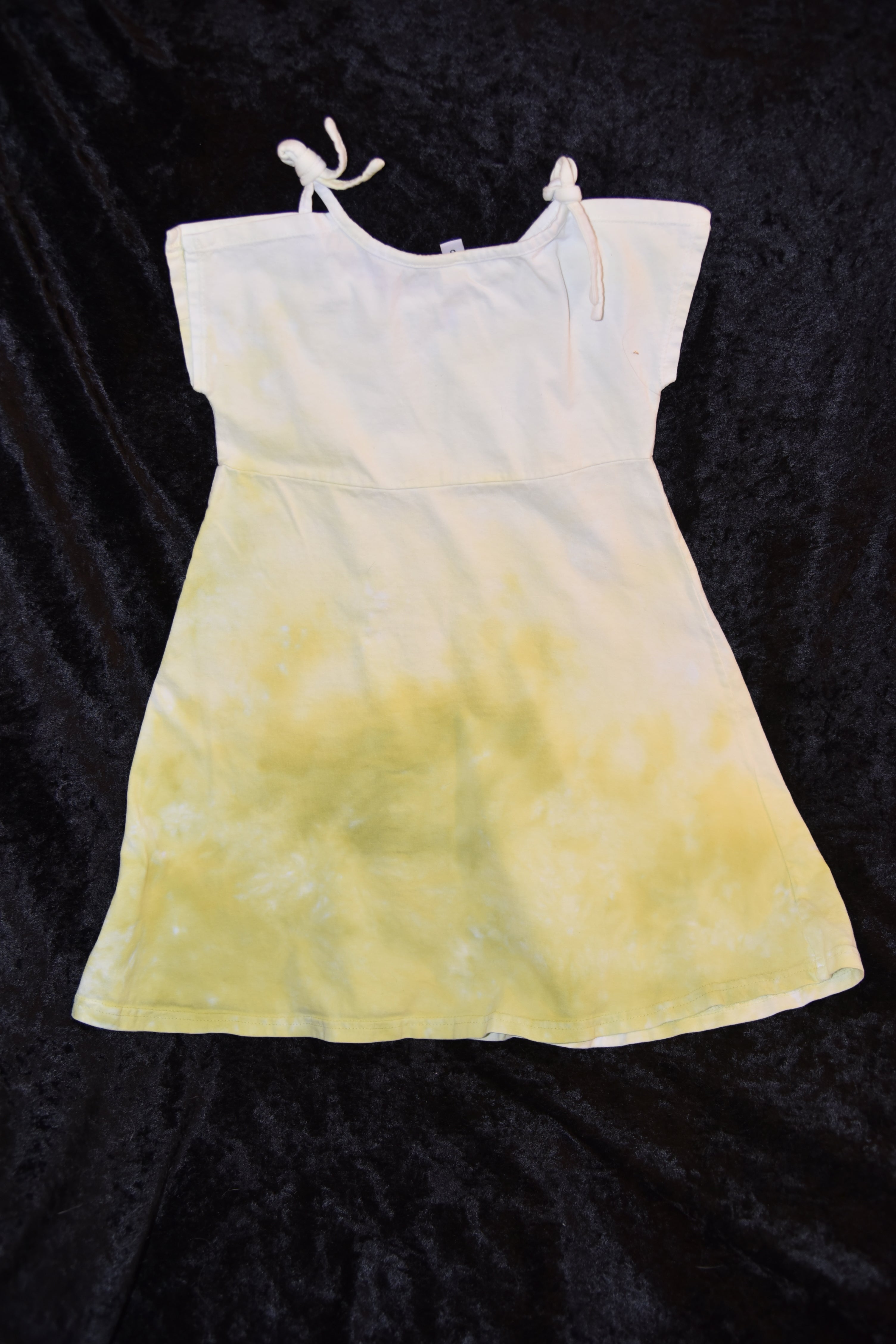 Split sleeve tie-dye dress (Youth 6) - Yellow
