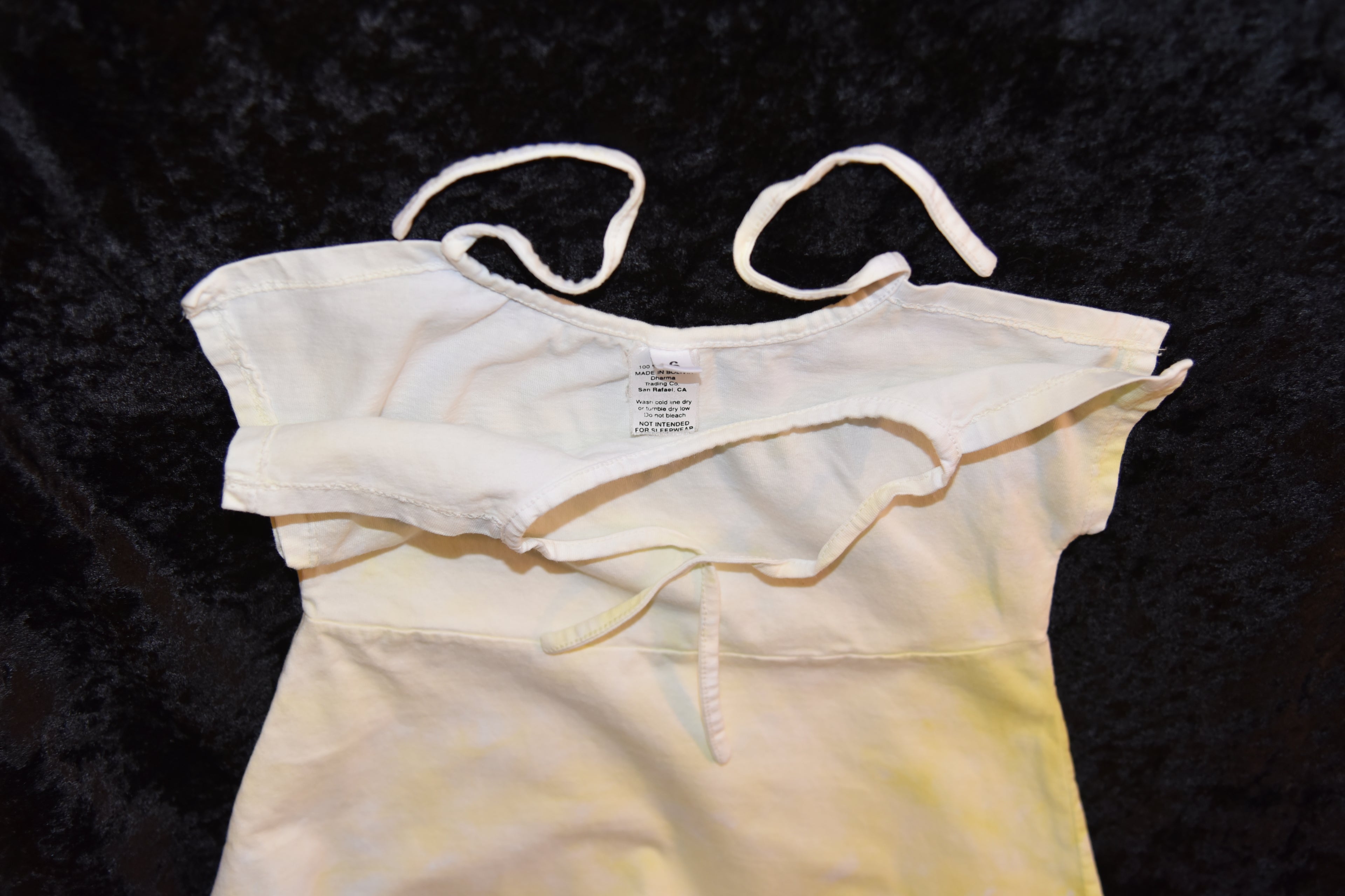 Split sleeve tie-dye dress (Youth 6) - Yellow