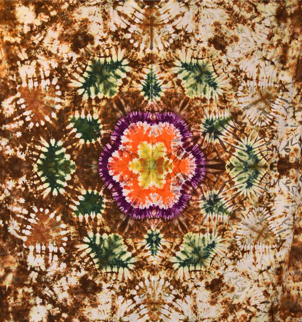 Tie Dye 100% Cotton Shower Curtain - Mandala/Flower