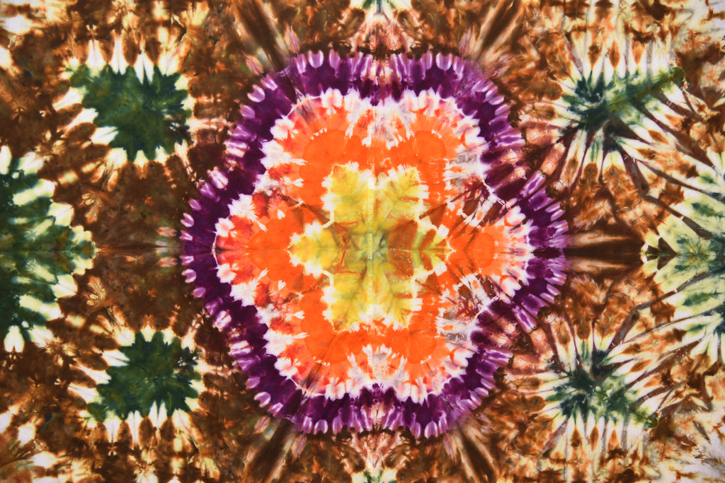 Tie Dye 100% Cotton Shower Curtain - Mandala/Flower