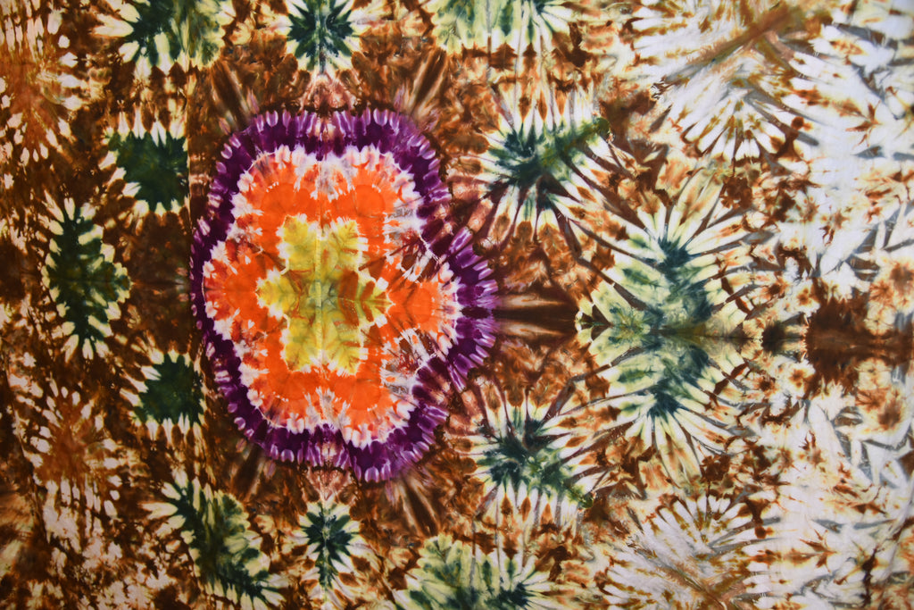 Tie Dye 100% Cotton Shower Curtain - Mandala/Flower