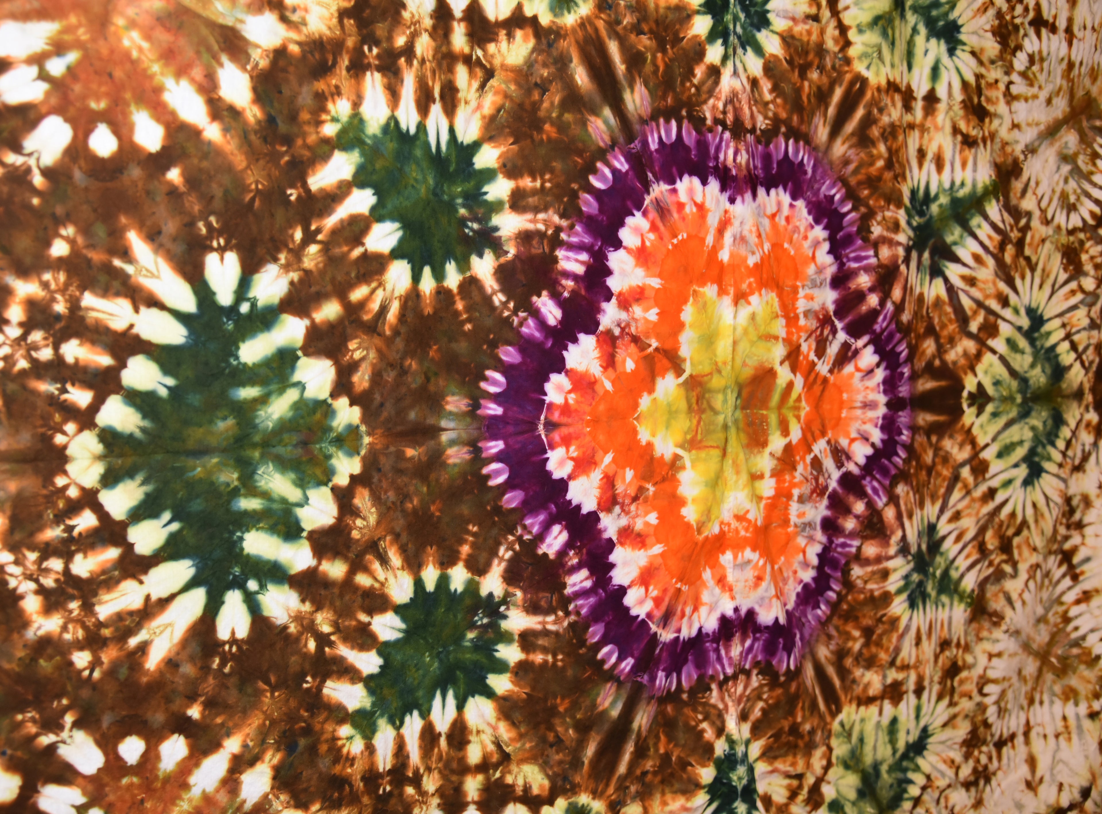 Tie Dye 100% Cotton Shower Curtain - Mandala/Flower