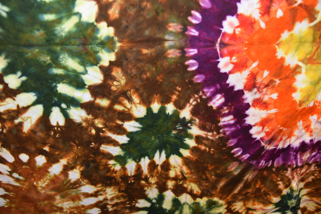 Tie Dye 100% Cotton Shower Curtain - Mandala/Flower
