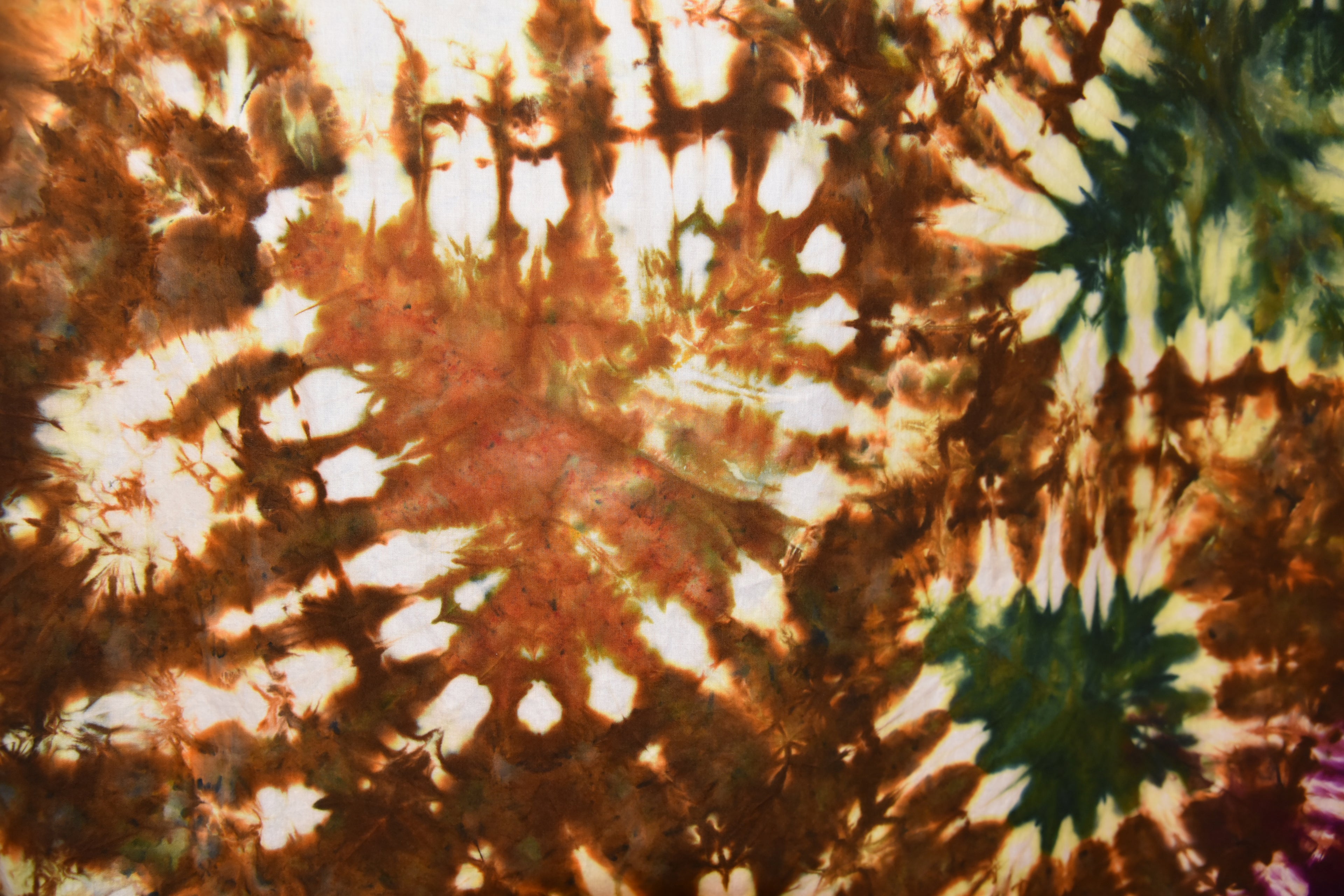 Tie Dye 100% Cotton Shower Curtain - Mandala/Flower