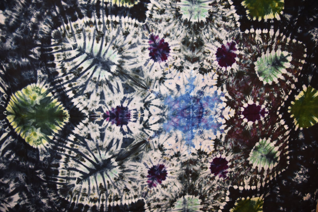 Tie Dye 100% Cotton Shower Curtain - Mandala/Flower