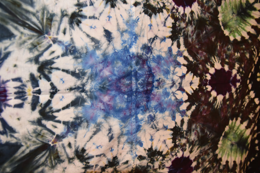 Tie Dye 100% Cotton Shower Curtain - Mandala/Flower