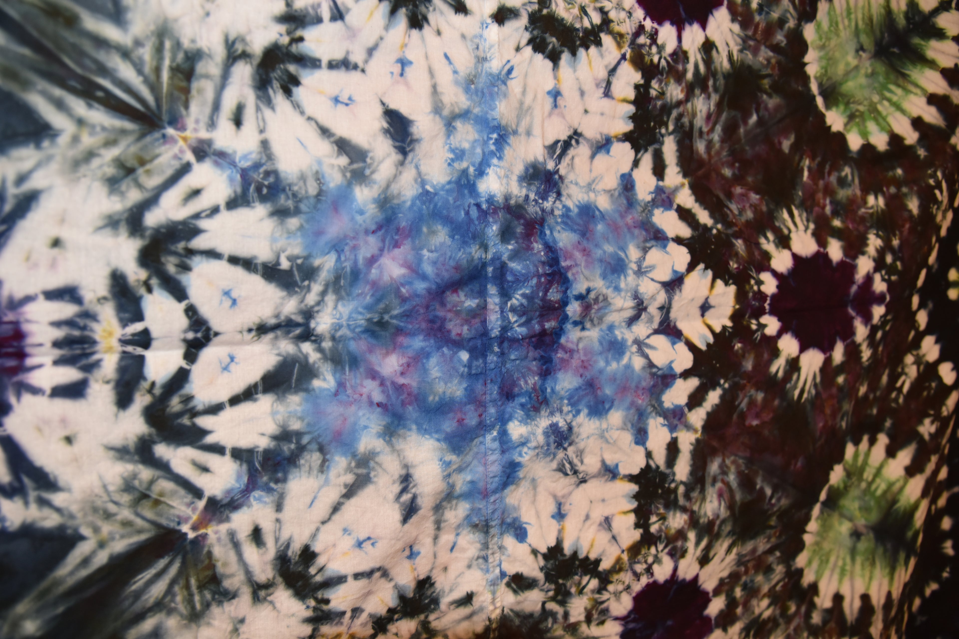 Tie Dye 100% Cotton Shower Curtain - Mandala/Flower