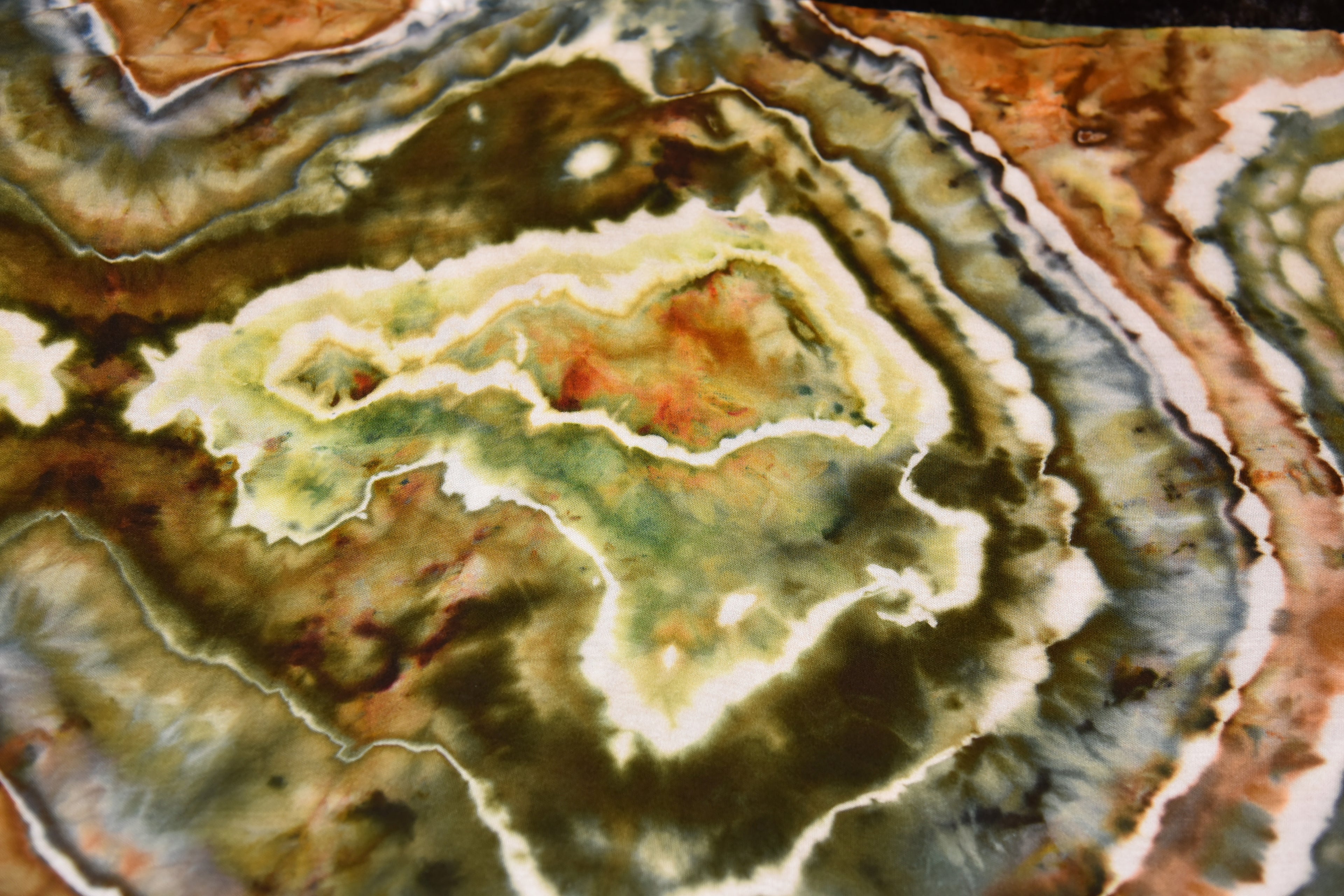 Circular Rayon Infinity Scarf - Earth-toned Geode
