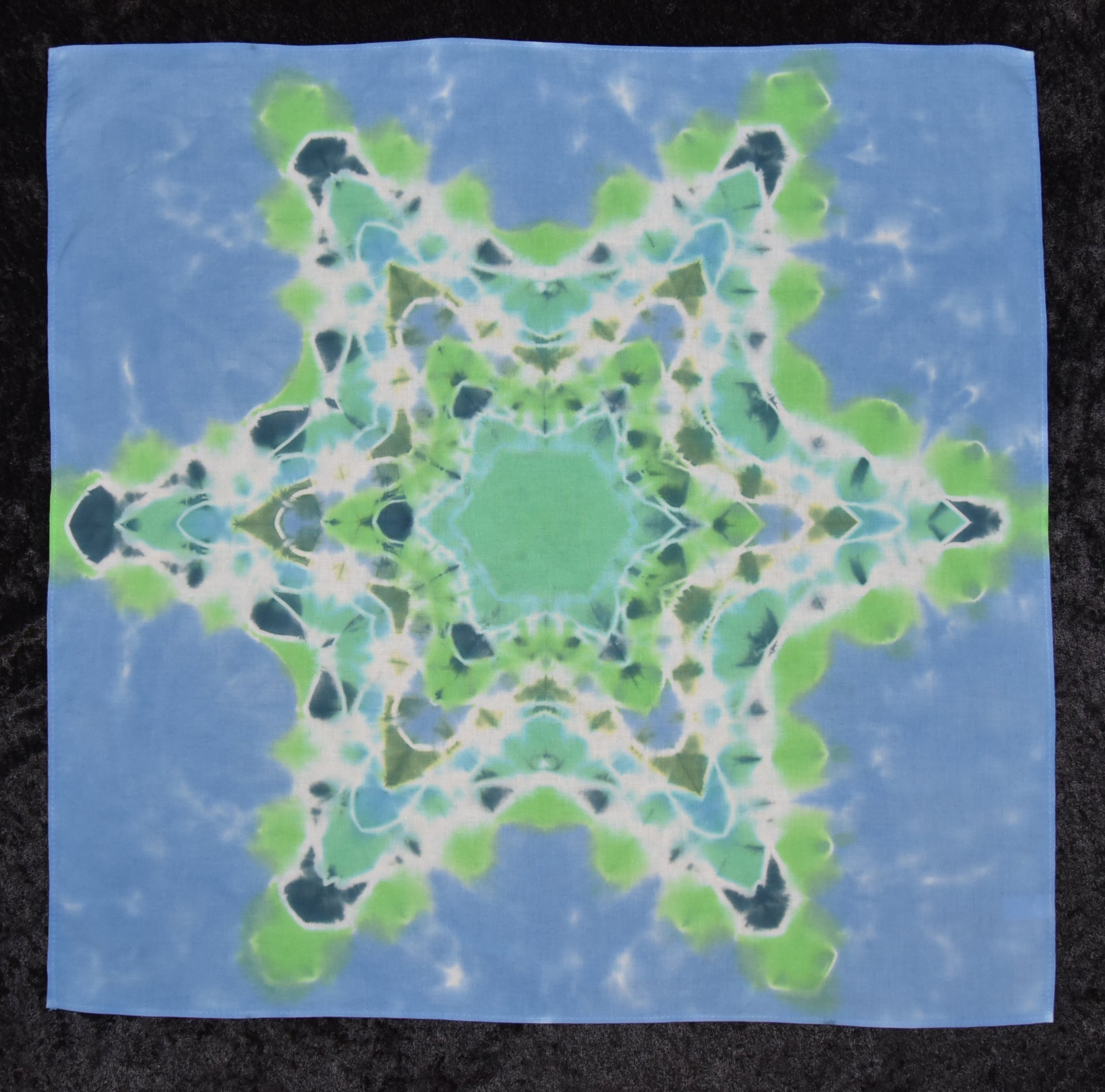 DISCOUNTED - 100% Cotton Bandana - Greens and Blues