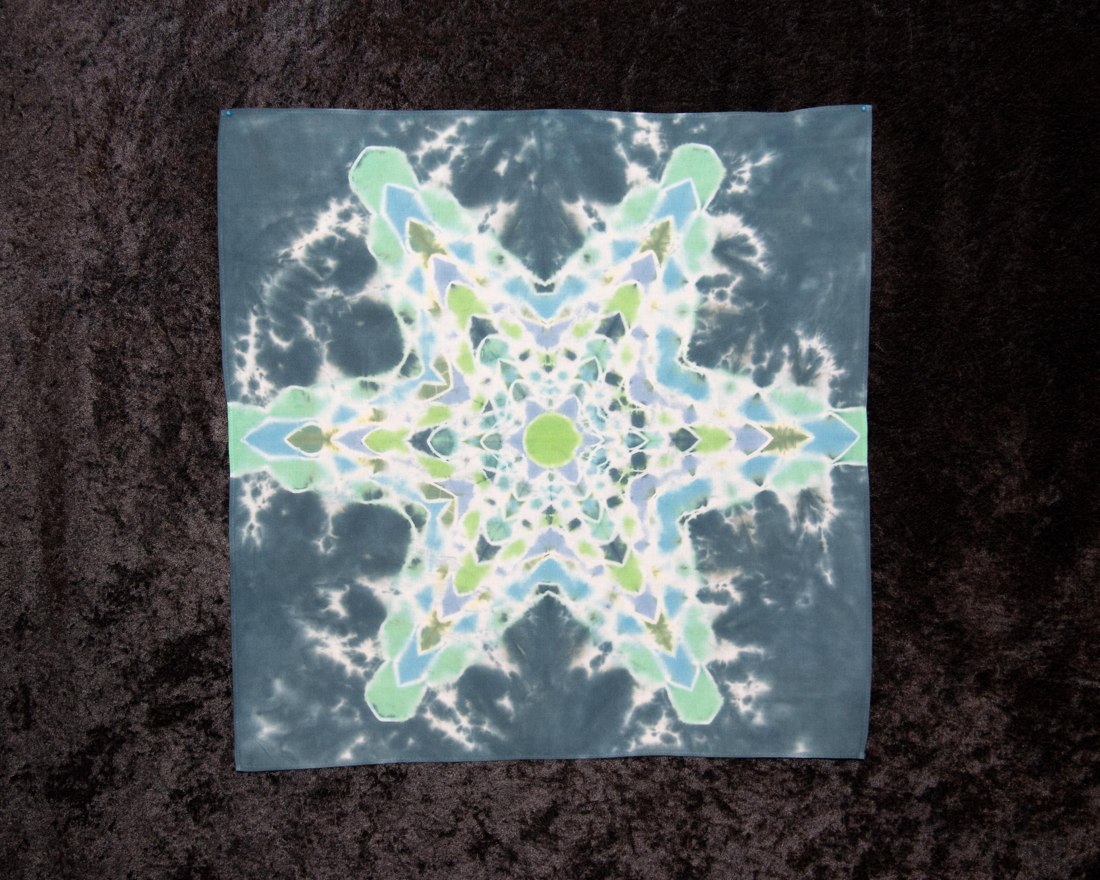 DISCOUNTED - 100% Cotton Bandana - Greens and Blues