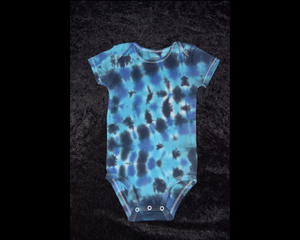 24mo. bodysuit - Blue and Black stripes