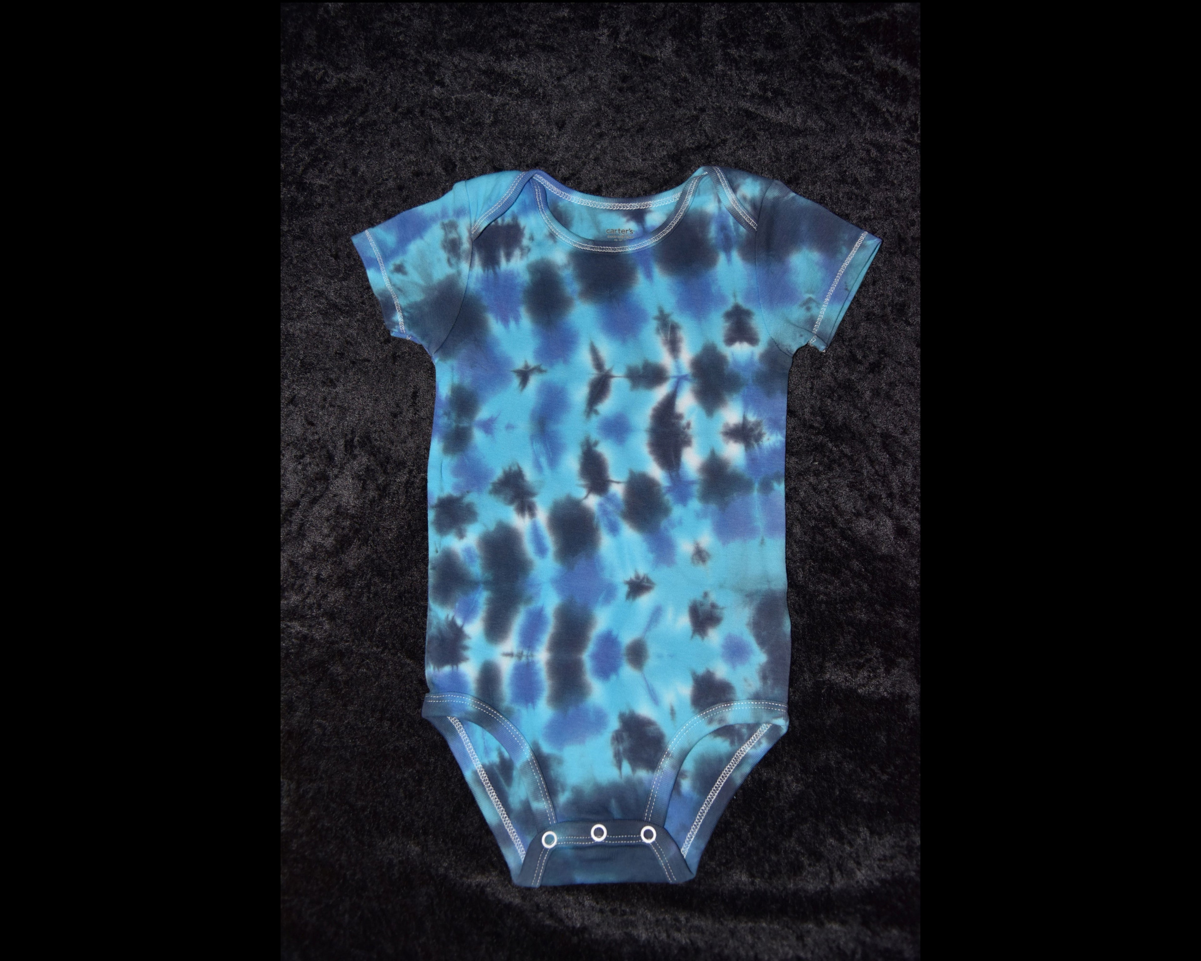 24mo. bodysuit - Blue and Black stripes