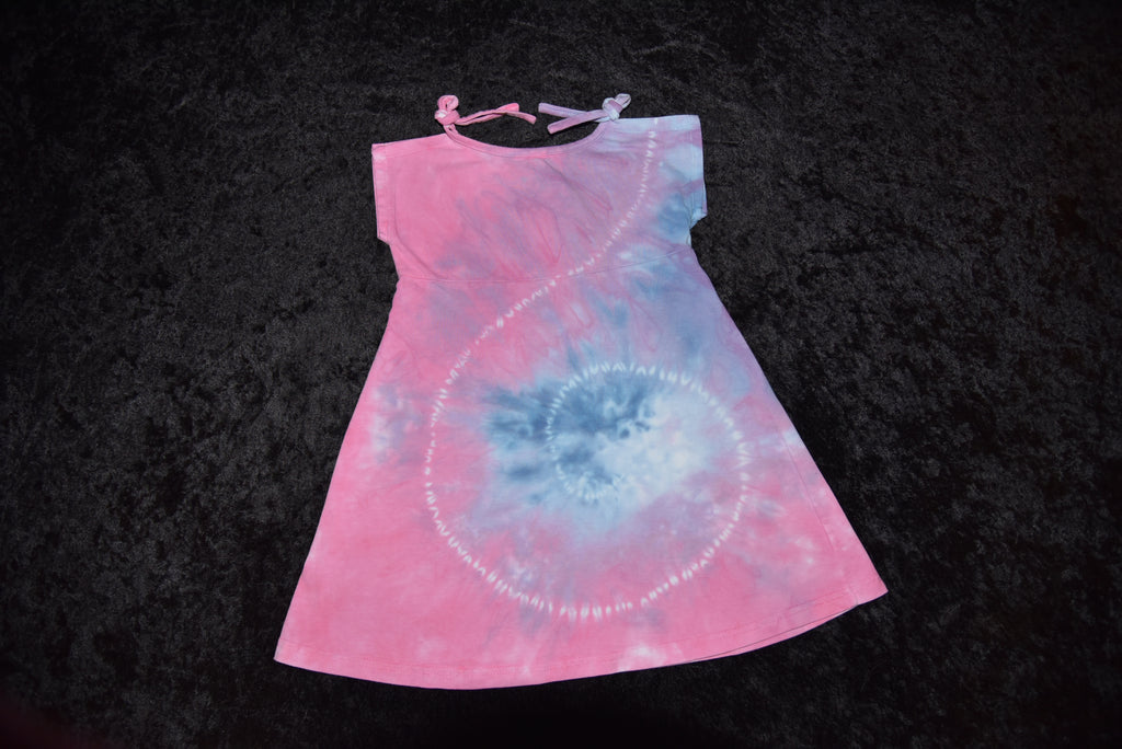 Split sleeve tie-dye dress (2T) - Purple & Pink