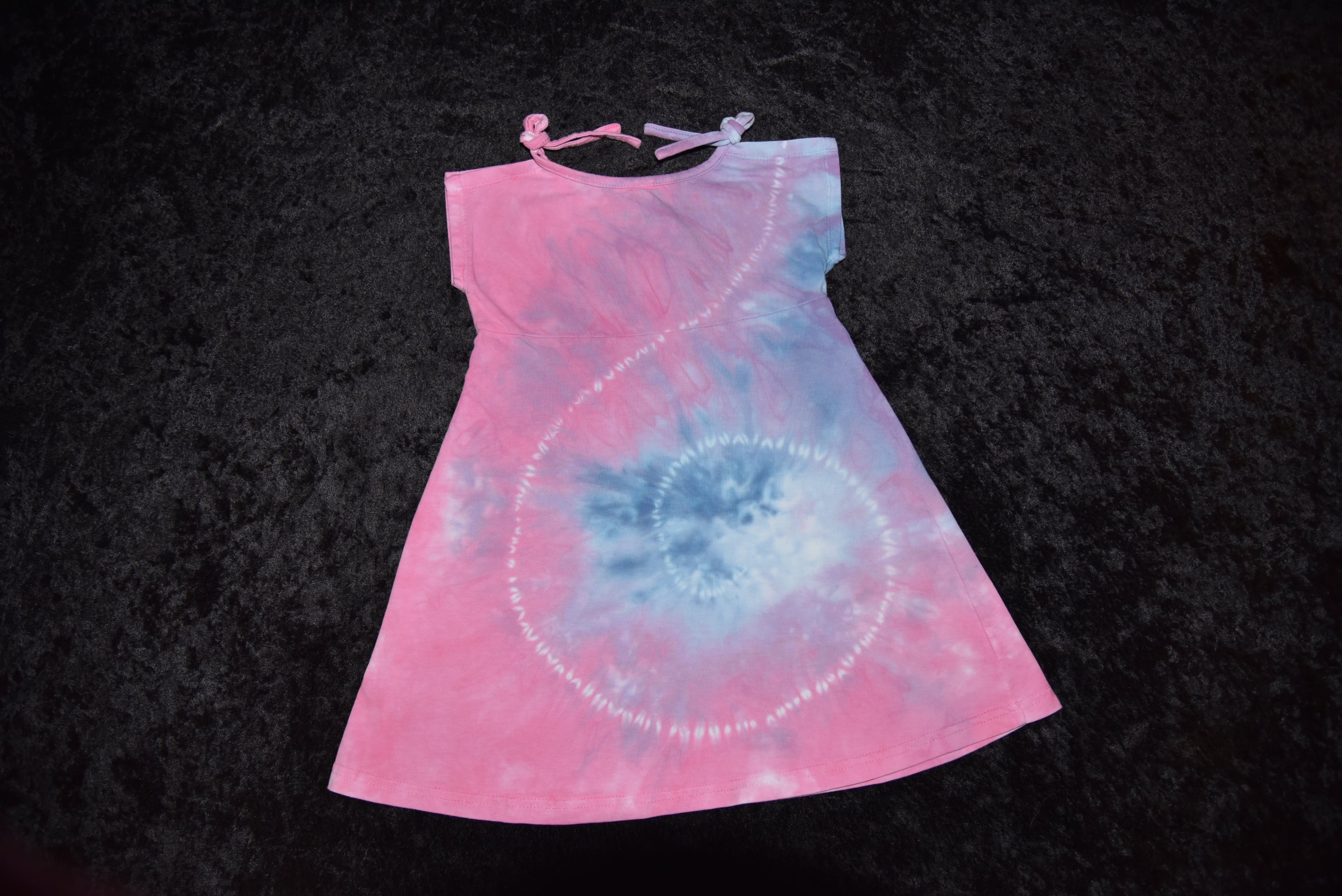 Split sleeve tie-dye dress (2T) - Purple & Pink