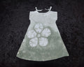 Split sleeve tie-dye dress (4) - Sage green flower with rhinestones