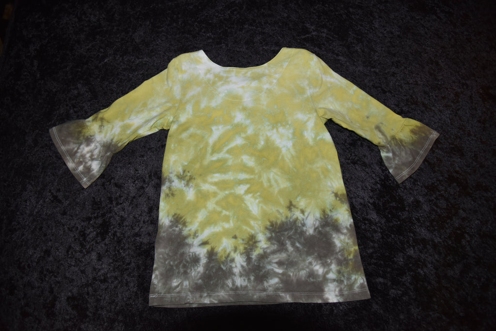 Youth 6x Bell-sleeved Shirt - Green and Brown