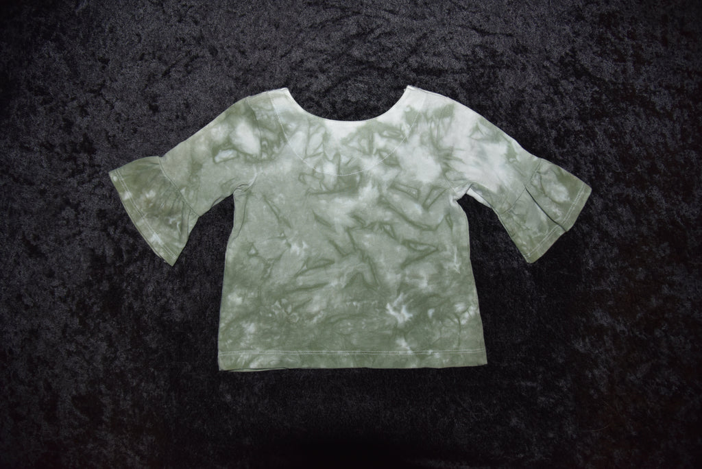 24mo Bell-sleeved Shirt - Sage Green