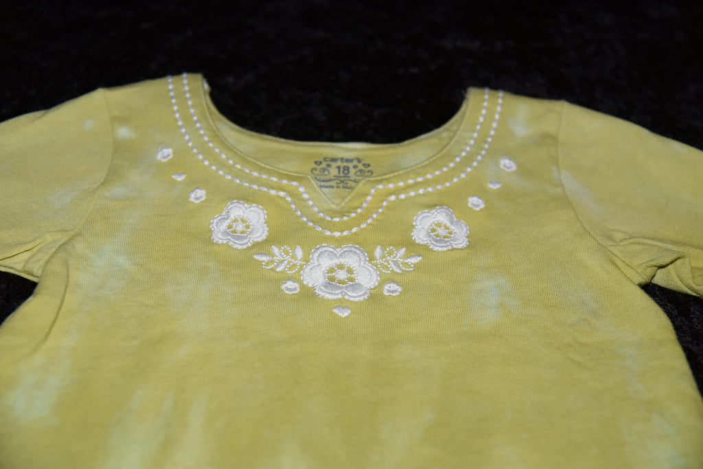 18mo Bell-sleeved Shirt - Green and Brown