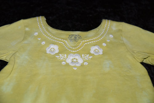 18mo Bell-sleeved Shirt - Green and Brown