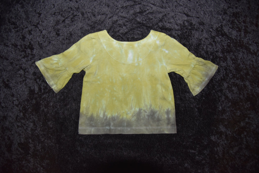 18mo Bell-sleeved Shirt - Green and Brown