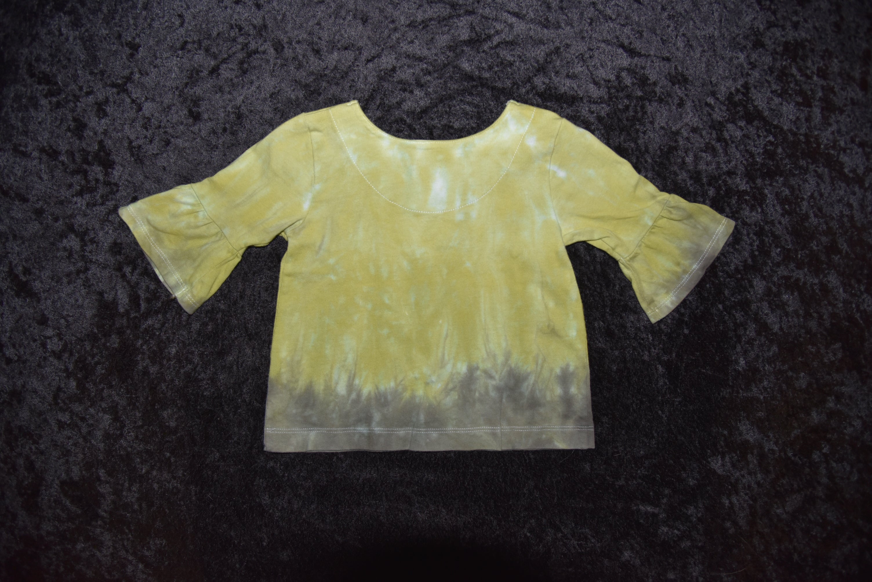 18mo Bell-sleeved Shirt - Green and Brown