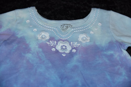 18mo Bell-sleeved Shirt - Blue and Purple
